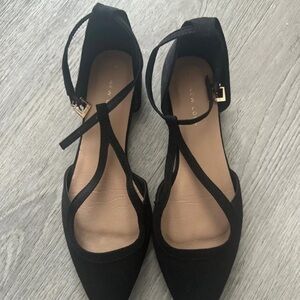 New Look Elegant Black Cross-Strap Flats